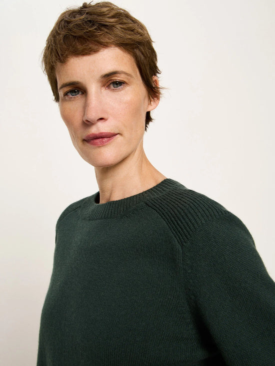 CROPPED PULLOVER GOTS - FOREST MELANGE