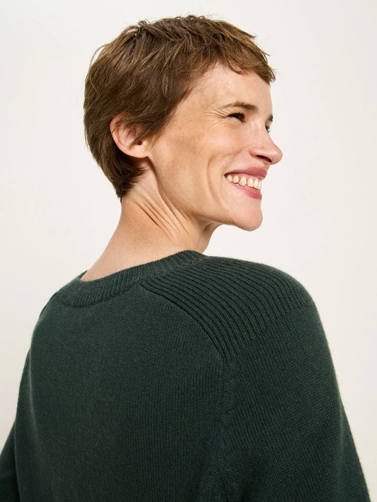 CROPPED PULLOVER GOTS - FOREST MELANGE