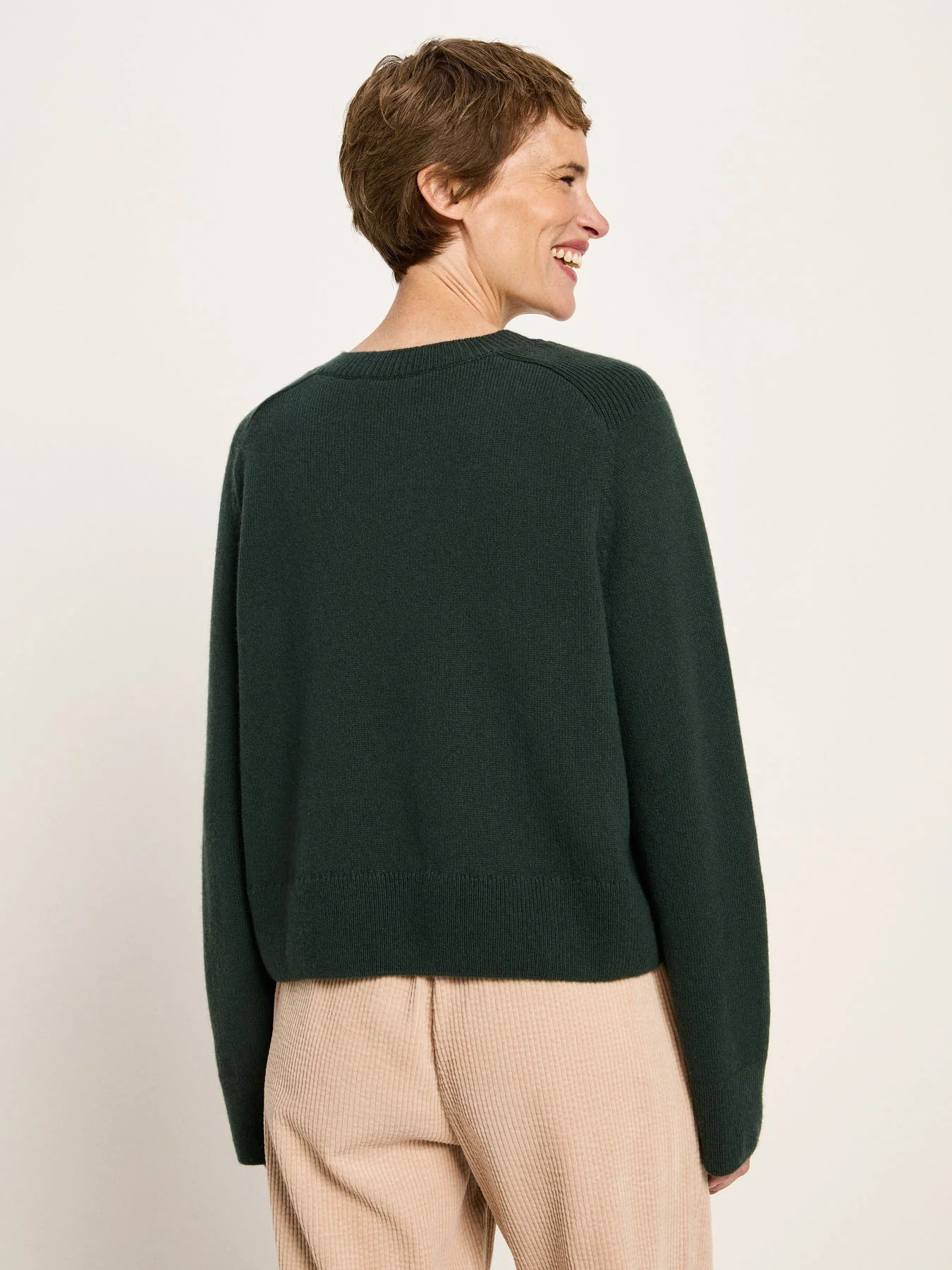 CROPPED PULLOVER GOTS - FOREST MELANGE