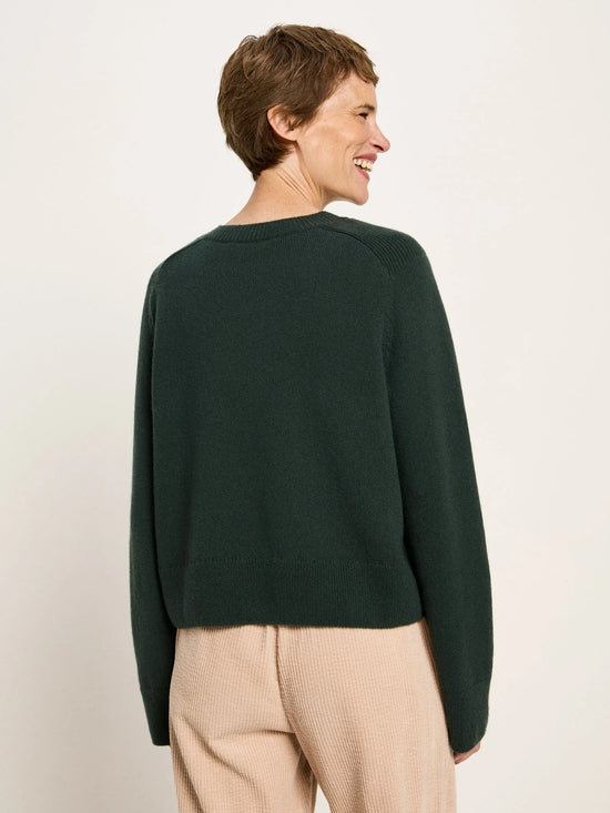 CROPPED PULLOVER GOTS - FOREST MELANGE
