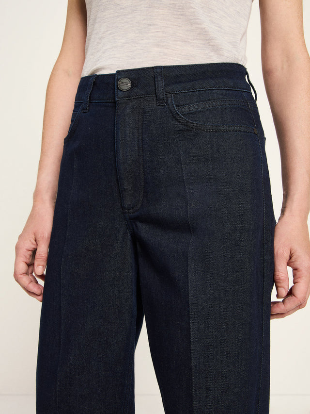 TAPERED JEANS (GOTS) - Black Blue Denim