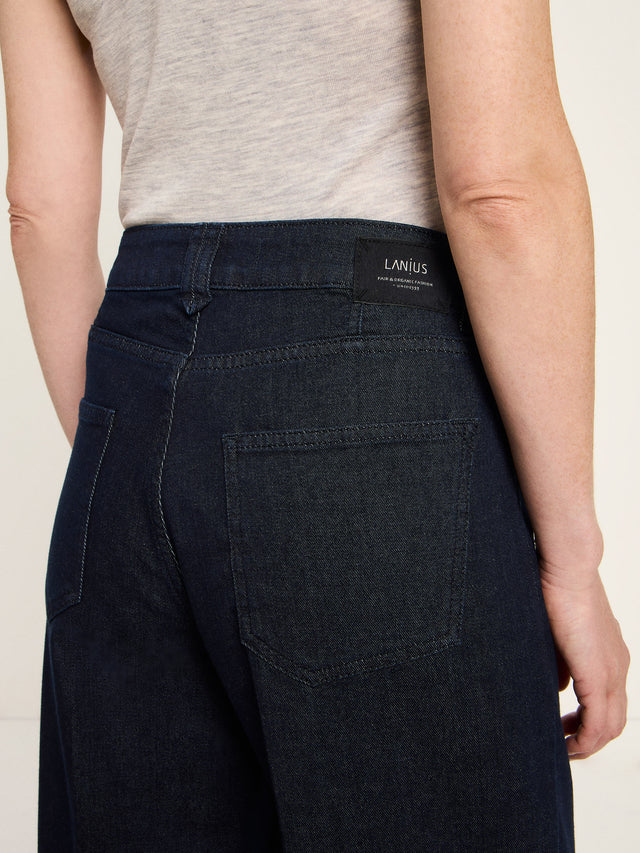 TAPERED JEANS (GOTS) - Black Blue Denim