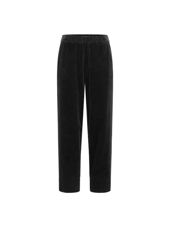 Corduroy trousers with elastic waistband (GOTS) - Black