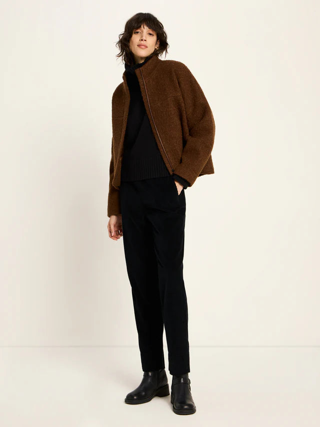 BOUCLE JACKET (GOTS) - Brown