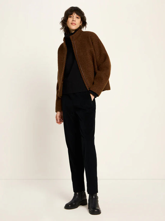 BOUCLE JACKET (GOTS) - Brown