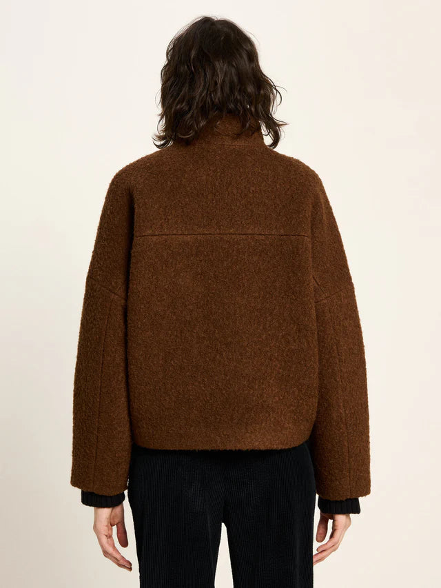 BOUCLE JACKET (GOTS) - Brown