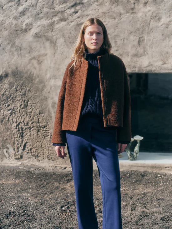 BOUCLE JACKET (GOTS) - Brown