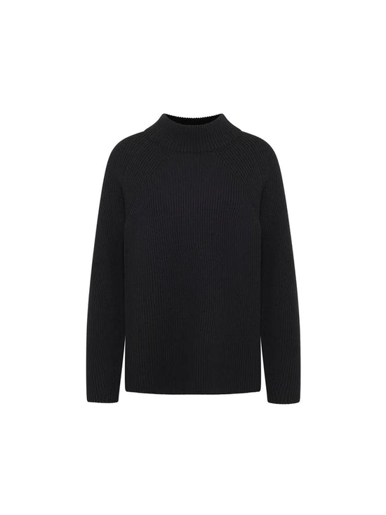 RIBBED SWEATER (GOTS) - Black