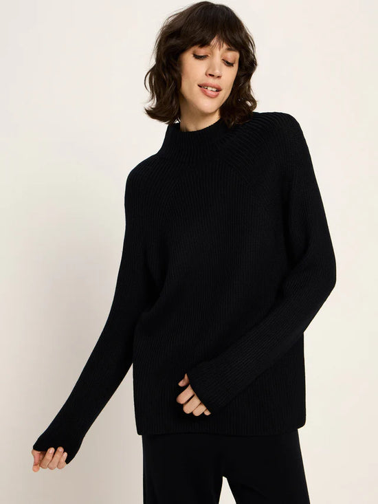 RIBBED SWEATER (GOTS) - Black