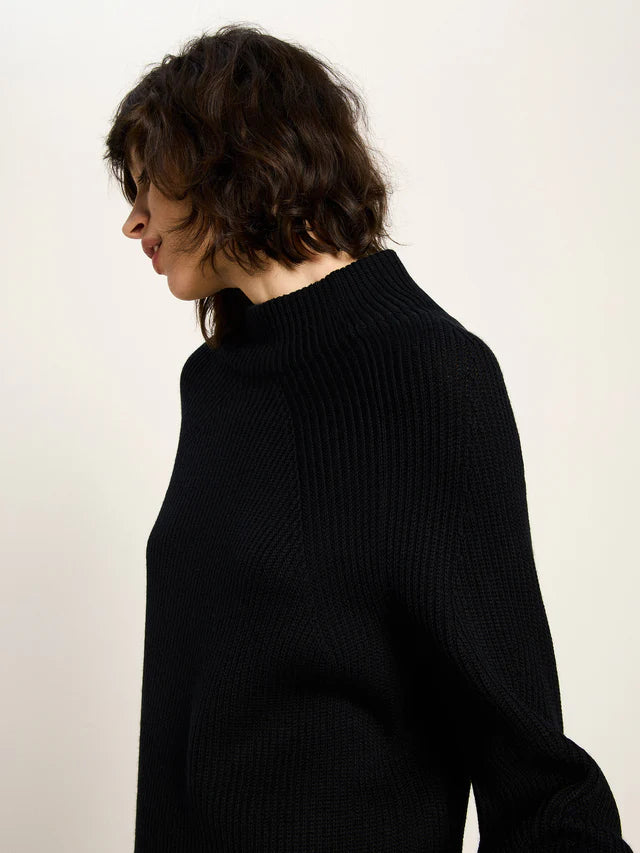 RIBBED SWEATER (GOTS) - Black