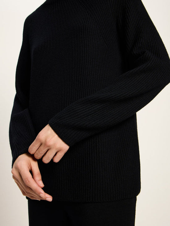 RIBBED SWEATER (GOTS) - Black