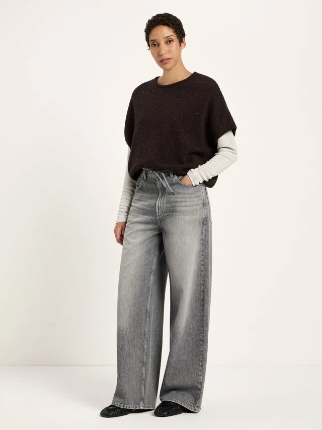 Pullunder (GOTS) - Bitter Chocolate Tweed
