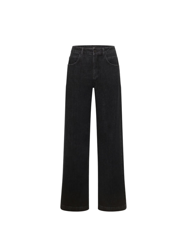 Wide Jeans "SALT" (GOTS) made from organic cotton - black denim