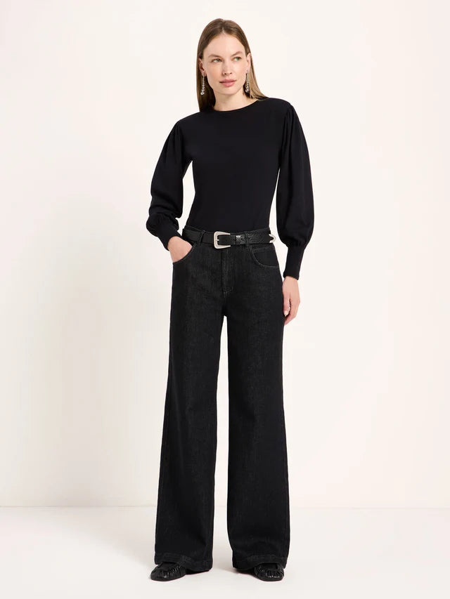 Wide Jeans "SALT" (GOTS) made from organic cotton - black denim