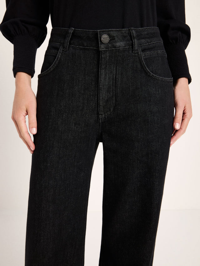 Wide Jeans "SALT" (GOTS) made from organic cotton - black denim