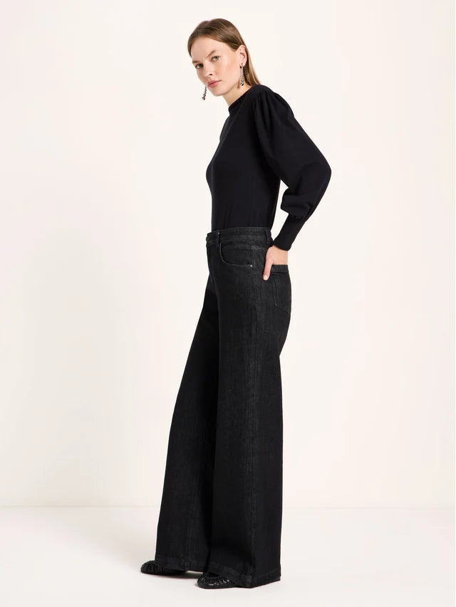 Wide Jeans "SALT" (GOTS) made from organic cotton - black denim