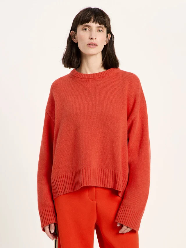 Oversized crew neck sweater - Fire