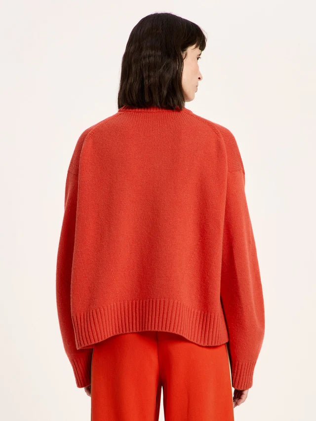 Oversized crew neck sweater - Fire