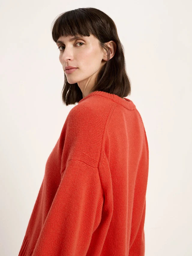 Oversized crew neck sweater - Fire