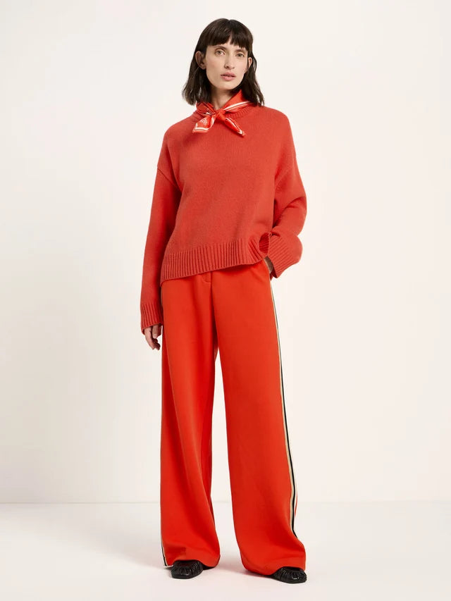 Oversized crew neck sweater - Fire
