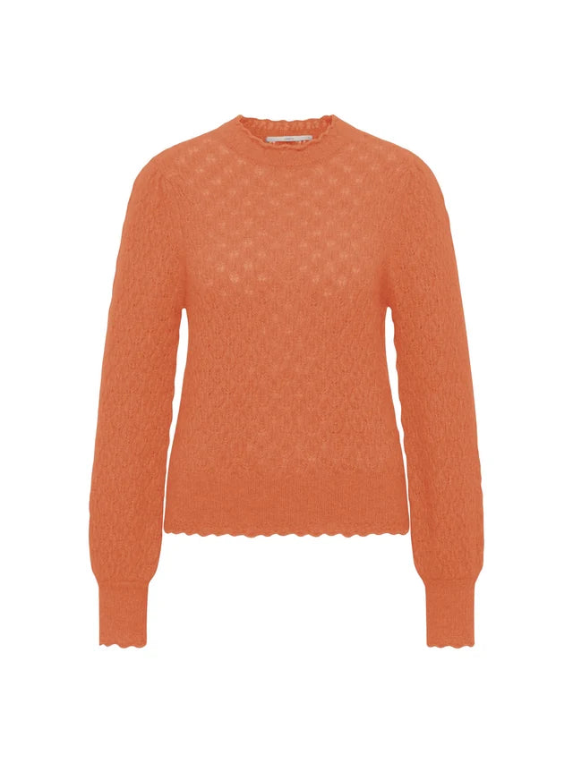 Openwork pullover - brick