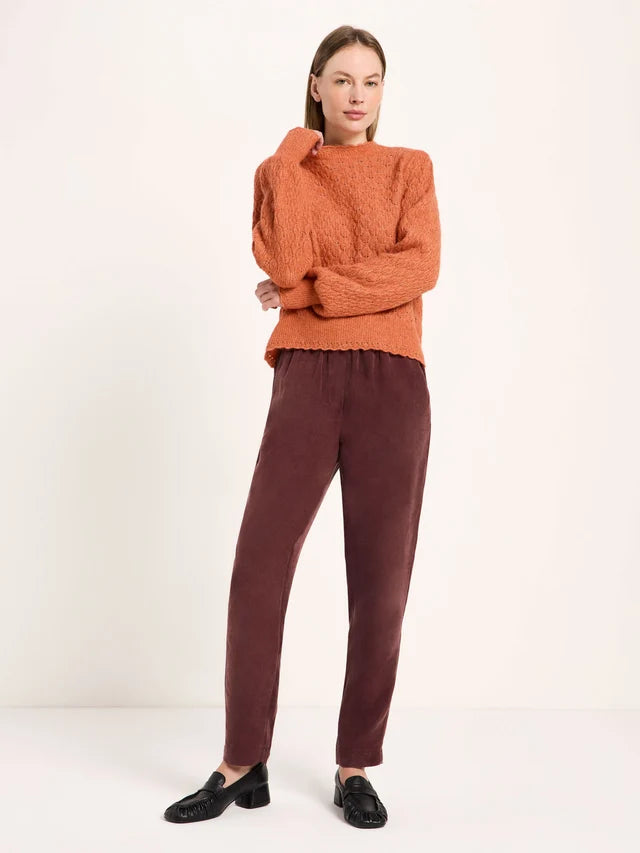Openwork pullover - brick