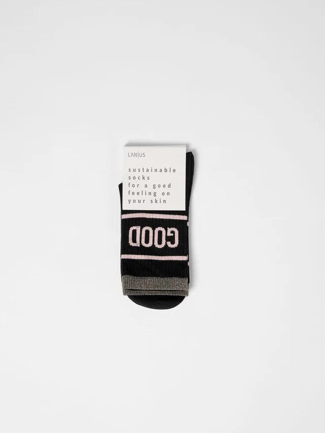 Statement Socks (GOTS) - "GOOD" - Black
