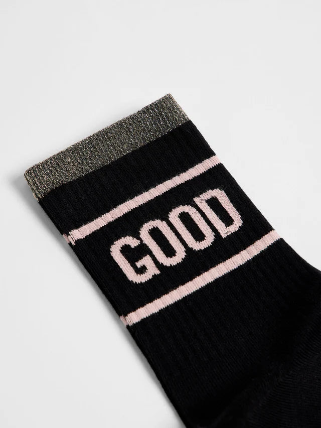Statement Socks (GOTS) - "GOOD" - Black