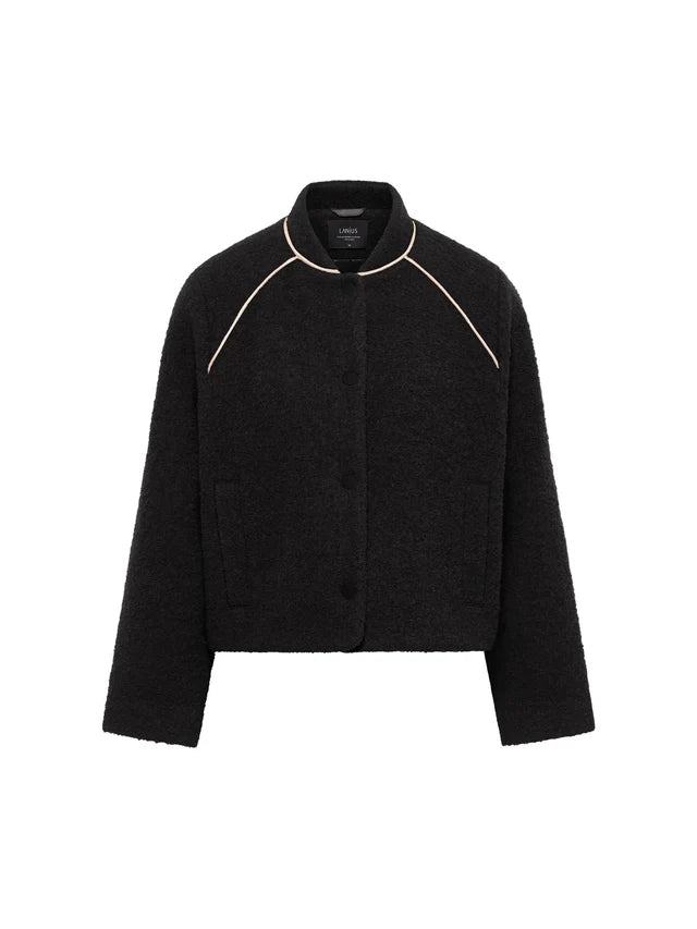 Felted Wool Blouson (GOTS) - black