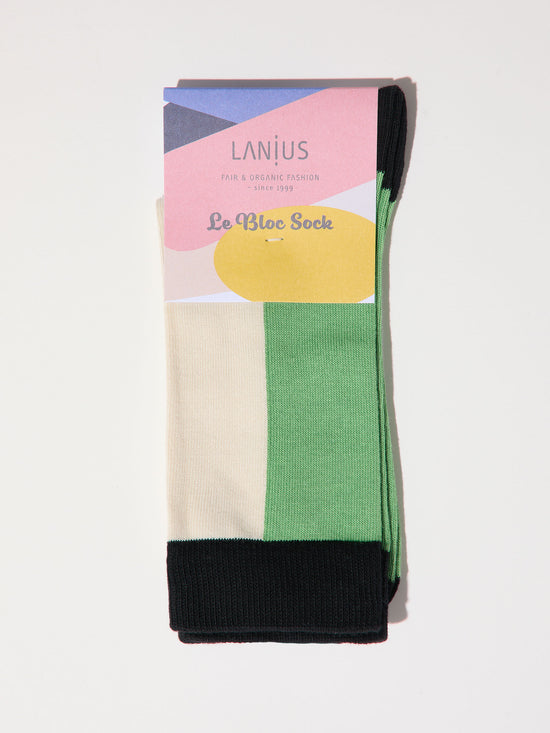 Load image into Gallery viewer, Colourblock-Socks GOTS - Fern  Multicolour
