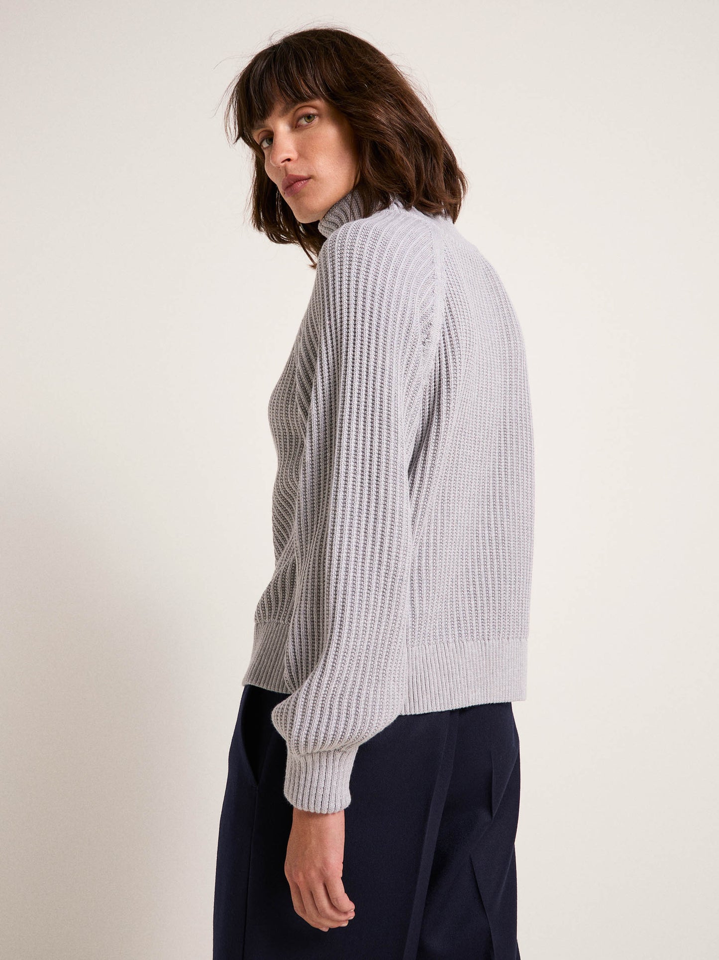 Load image into Gallery viewer, Chunky Sweater GOTS - Grey Melange
