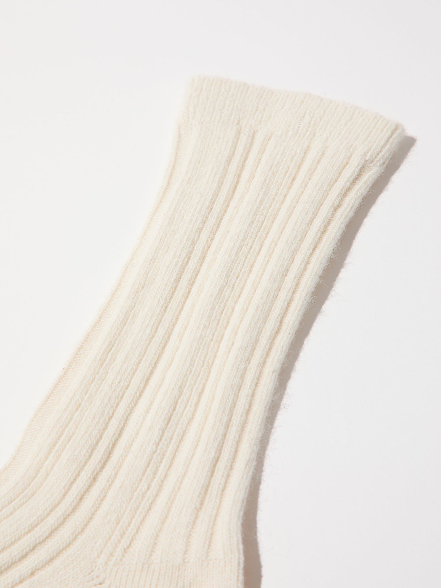 Rib Knit Wool Socks GOTS - Off White