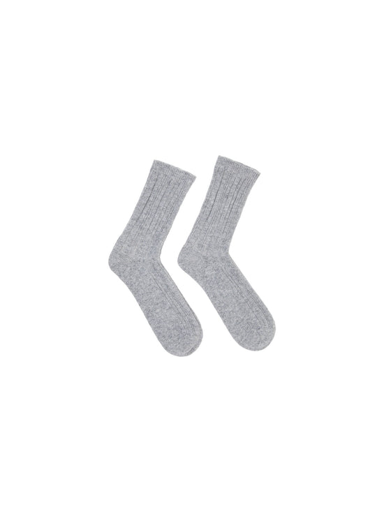 Rib Knit Socks GOTS - Grey Melange