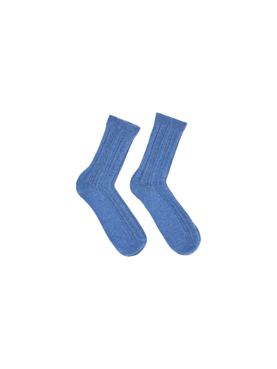 Rib Knit Wool Socks GOTS - Cloudy Melange