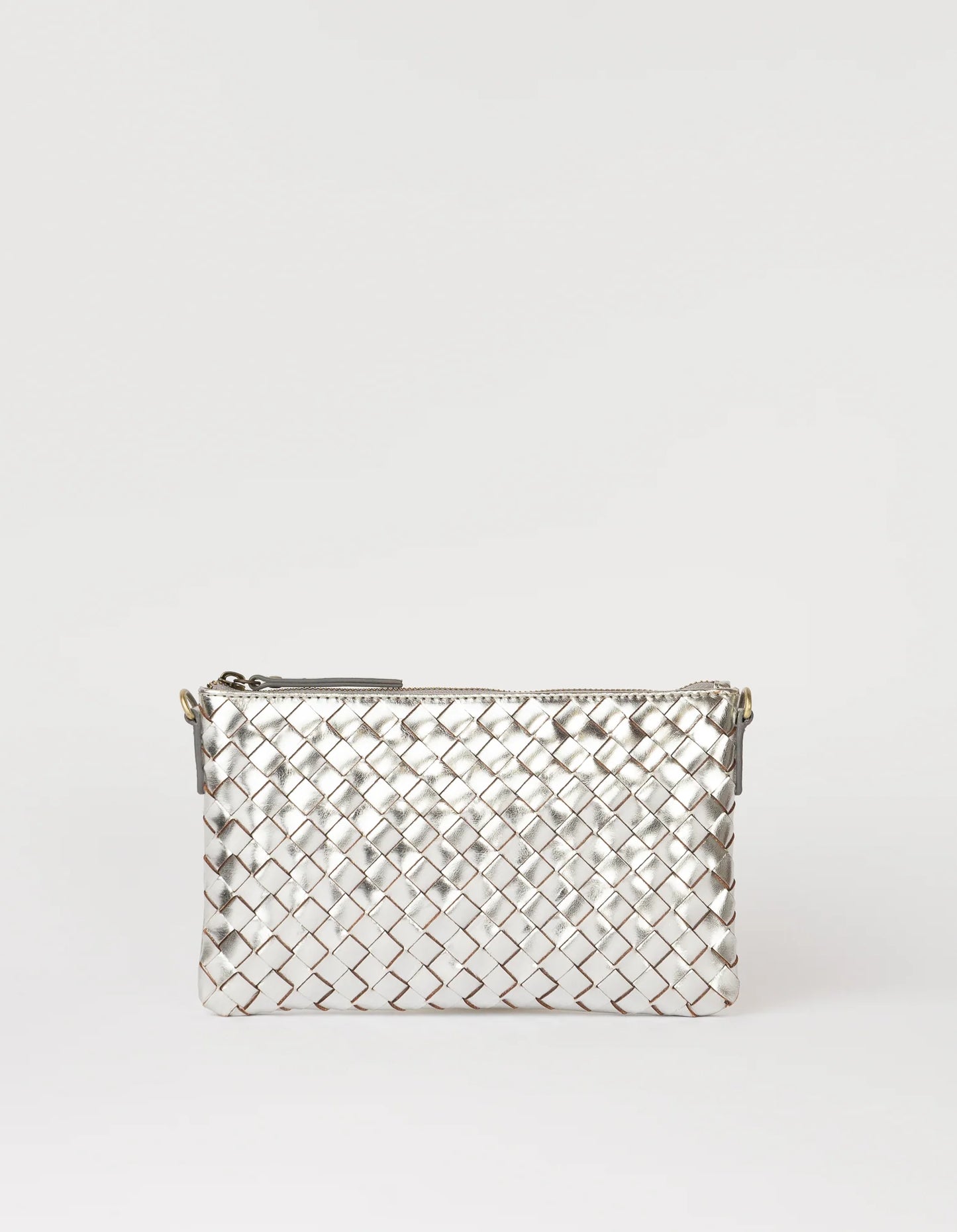 Lexi Mini Crossbody Bag - Silver - Woven Classic Leather