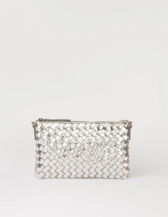 Lexi Mini Crossbody Bag - Silver - Woven Classic Leather