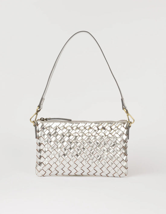 Lexi Mini Crossbody Bag - Silver - Woven Classic Leather