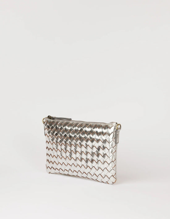 Lexi Mini Crossbody Bag - Silver - Woven Classic Leather