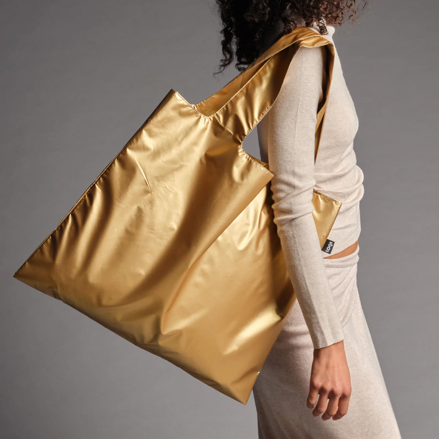 METALLIC Gold - Bag with Zip Pocket