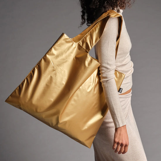 METALLIC Gold - Bag with Zip Pocket