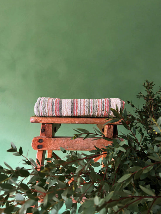 MARRAKECH STRIPE HAMMAM TOWEL - DUSTY PINK & TERRACOTTA