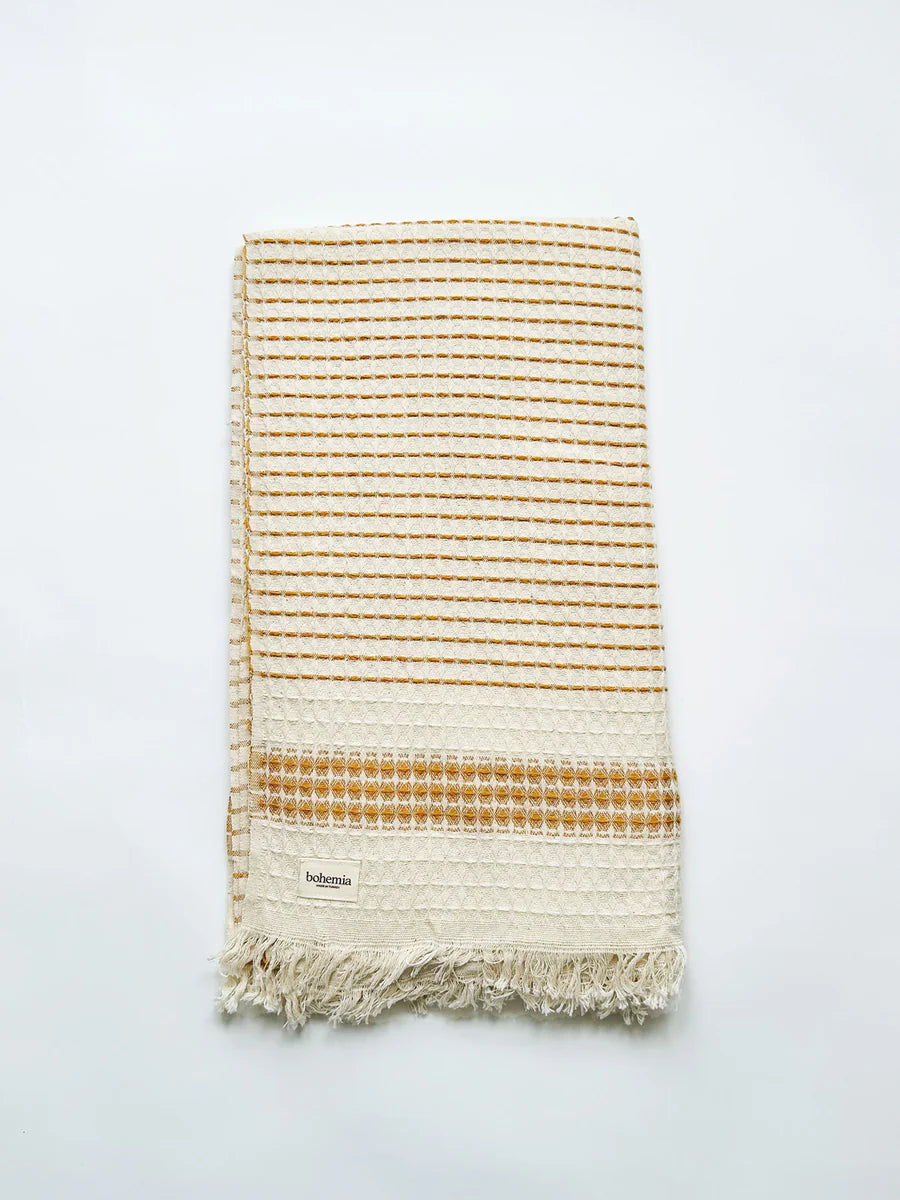 MILOS CHECK HAMMAM TOWEL - MUSTARD