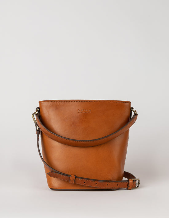 Bobbi Bucket Bag Midi - Cognac