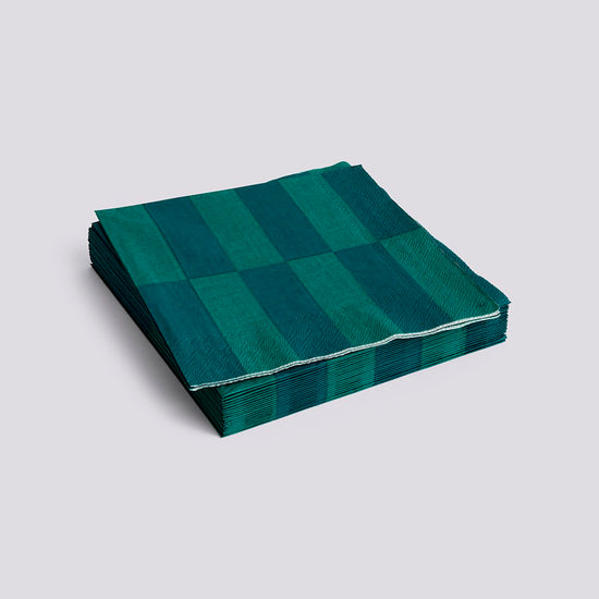 PATTERN NAPKINS - SET OF 20 DINNER - GREEN & DARK GREEN