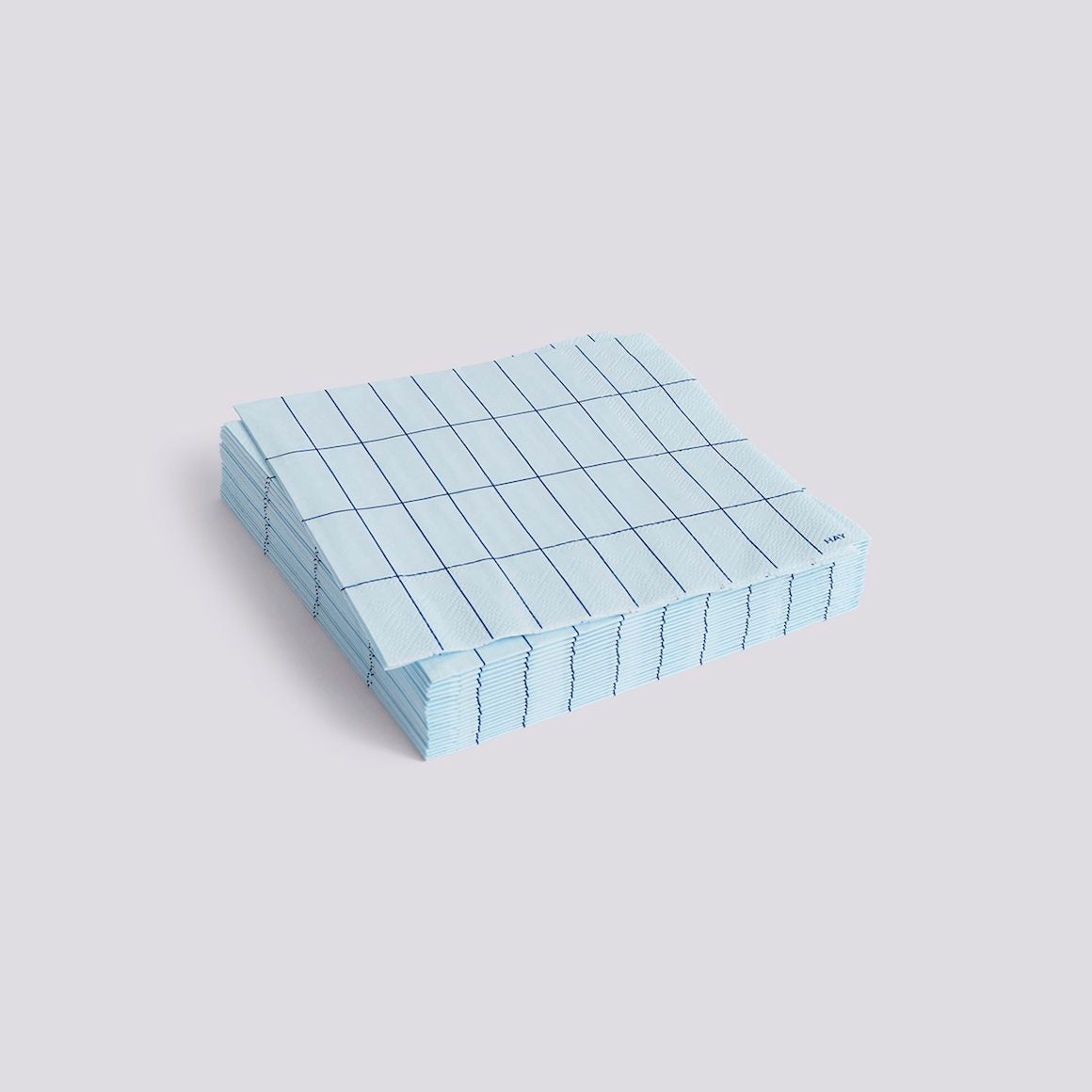 PATTERN NAPKINS - SET OF 20 LUNCH - LIGHT BLUE & BLUE GRID