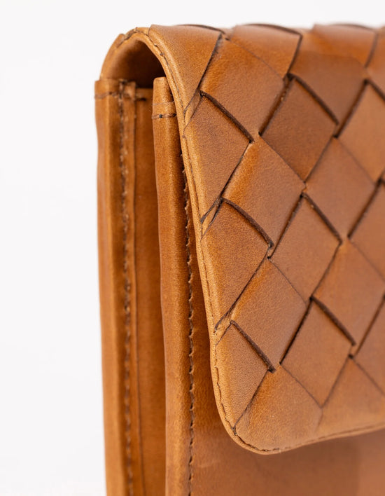 Pau's Pouch - Cognac Woven Classic Leather