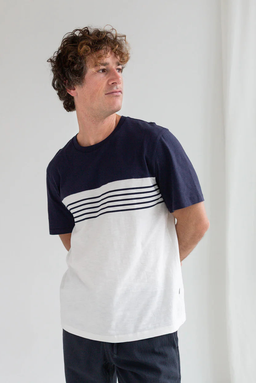 Plavi T-Shirt — Ecru/Navy