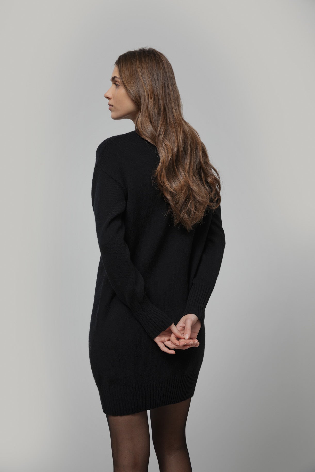 SELVAGGIA - Women's Recycled Wool Knit Dress - Black Ardesia