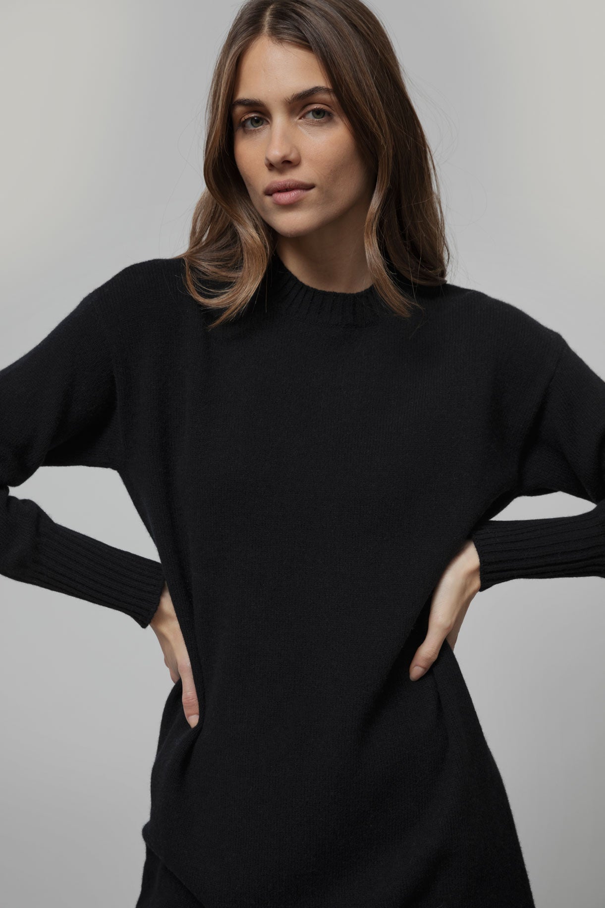 SELVAGGIA - Women's Recycled Wool Knit Dress - Black Ardesia