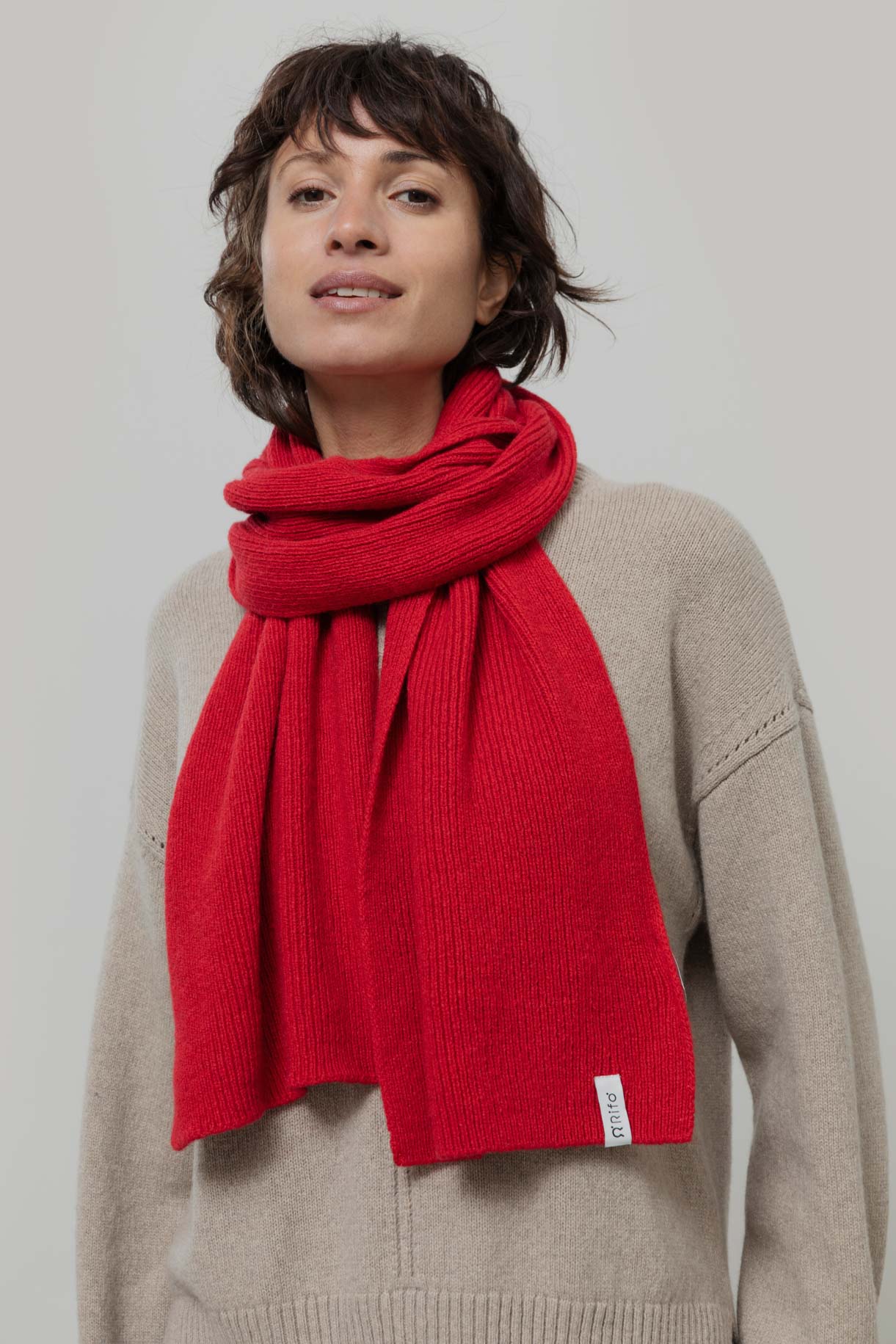FEDERICO - Recycled Cashmere Scarf - Red Papavero